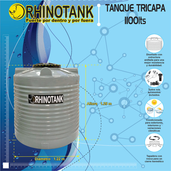 Tanque para Agua Tricapa 1100 Lts