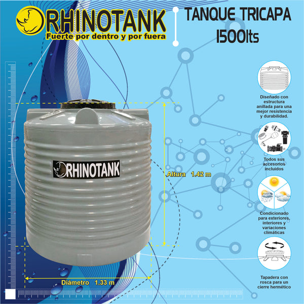 Tanque para Agua Tricapa 1500 Lts