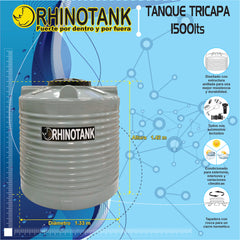 Tanque para Agua Tricapa 1500 Lts