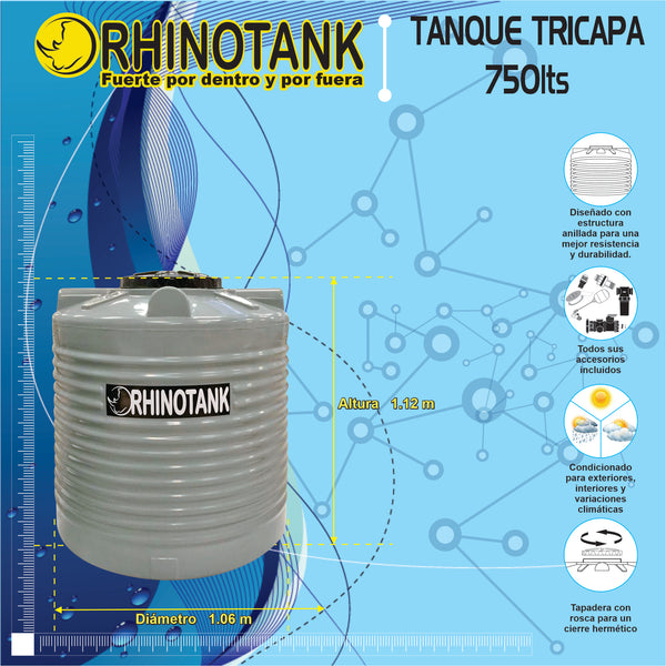 Tanque para Agua Tricapa 750 Lts