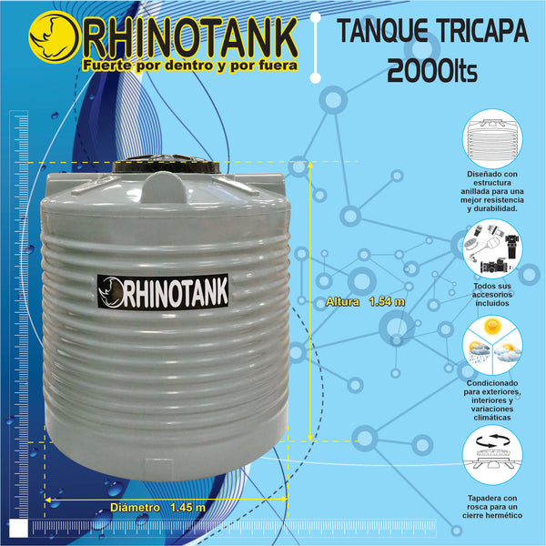 Tanque para Agua Tricapa 2000 Lts