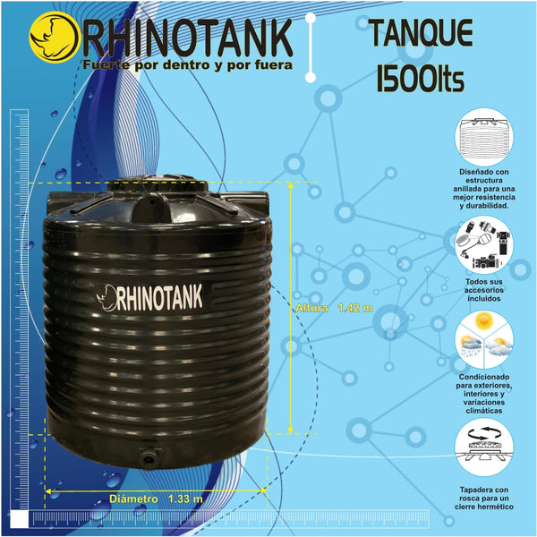 Tinaco Bicapa RHINOTANK 1500 Lts