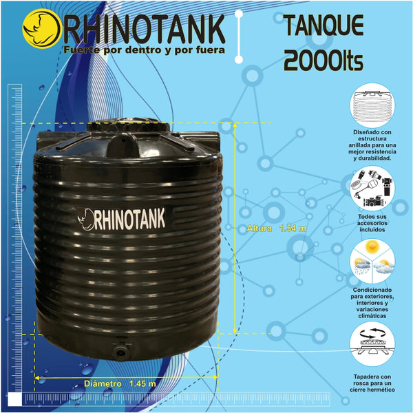 Tinaco Bicapa RHINOTANK 2000 Lts